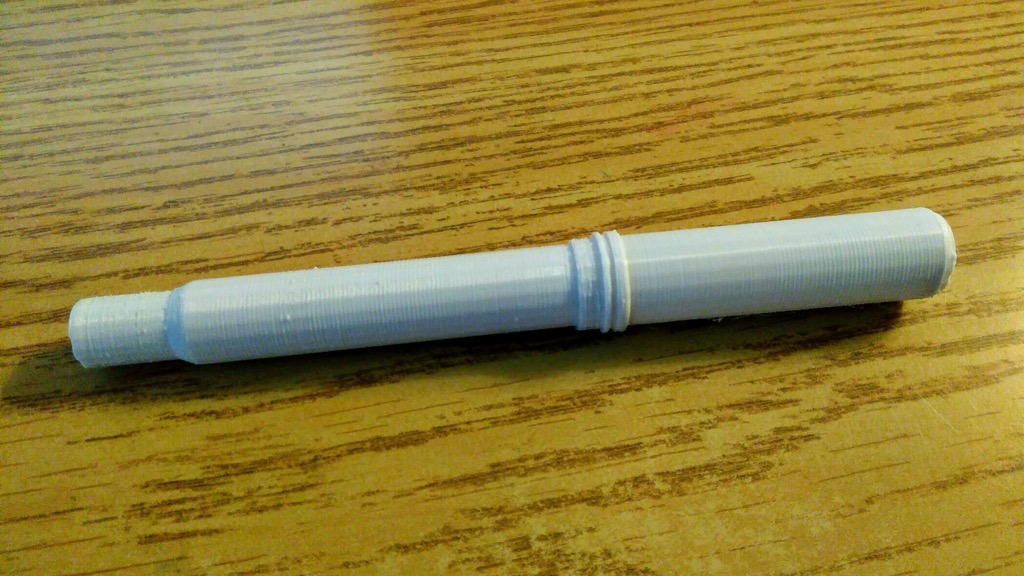 Photo of assembled 3D printed pen.