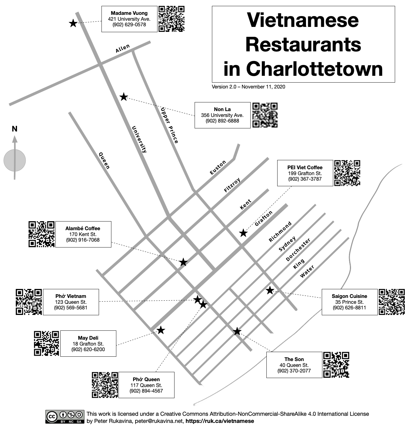 Map of Vietnamese Restaurants in Charlottetown