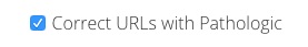 Screen shot of the "Current URLs with Pathlogic" setting for the Full HTML text format