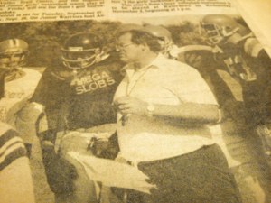 Don Brescacin, football coach and phys ed teacher, from the Flamborough Review newspaper, circa 1984.