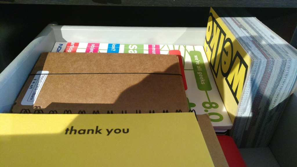 Photo of the Thank You Cards and Large Notebooks drawer