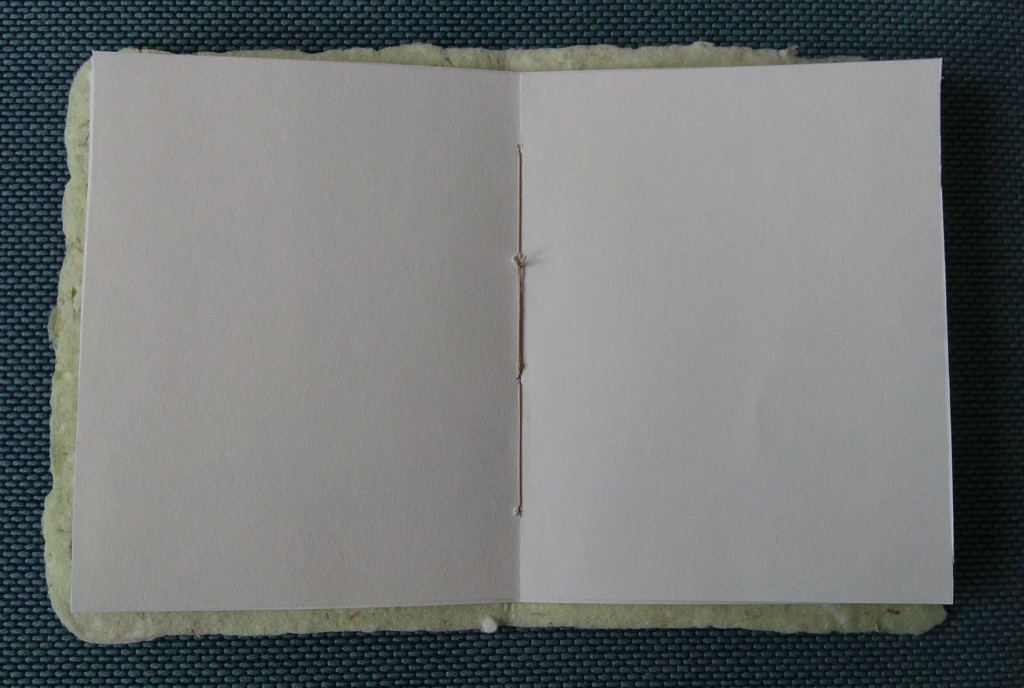 Inside handmade paper book