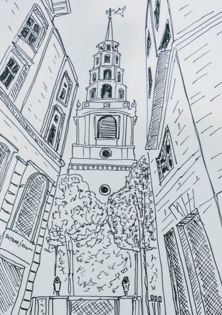 St Bride's Church, London (sketch)