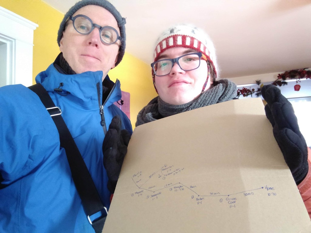 Our Cardboard Map showing the way to the Rural Levees