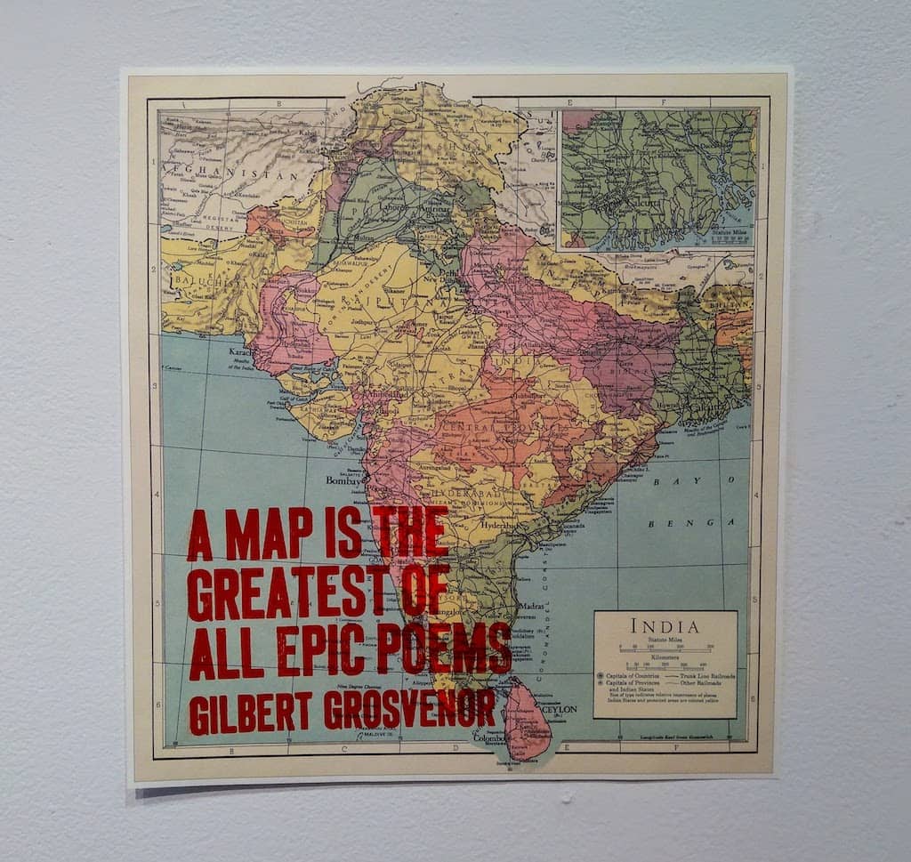 Grosvenor quote printed on map of India