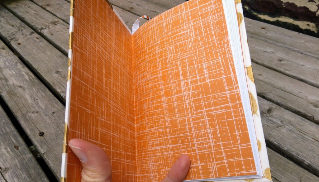 Photo of endpapers of my hardcover sketchbook.