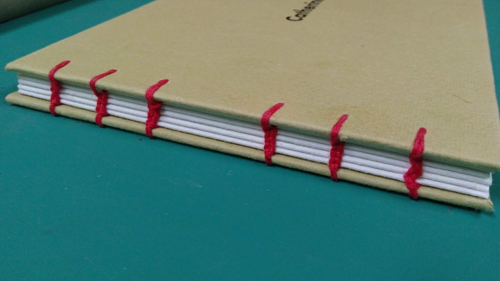 Coptic stitch binding on guest book