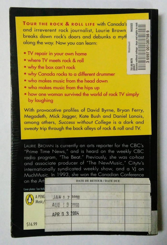 Back cover of Success without College