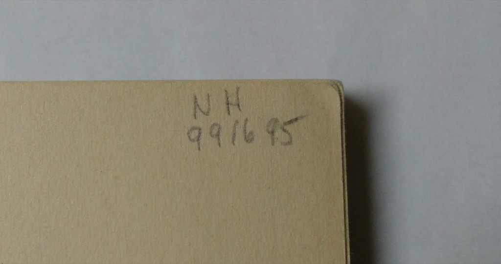Photo of pencil notation on title page