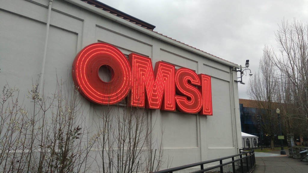 OMSI neon sign 
