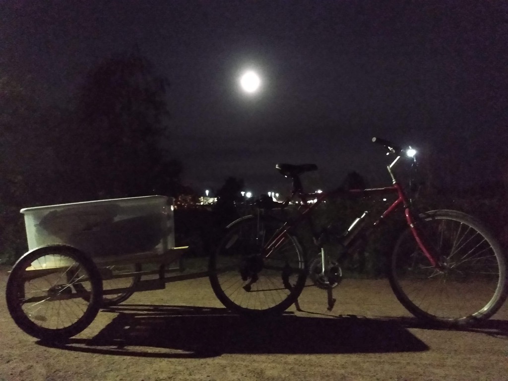Bike and Moon on Confederation Trail