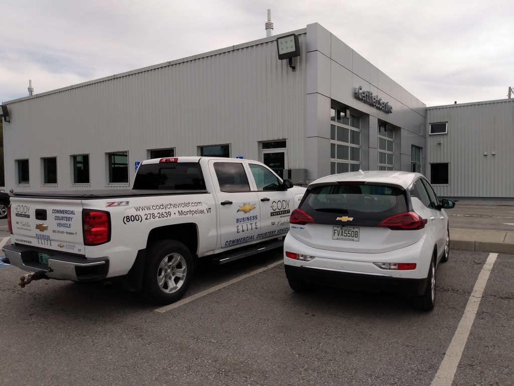 Truck in front of EV charger in Montpelier