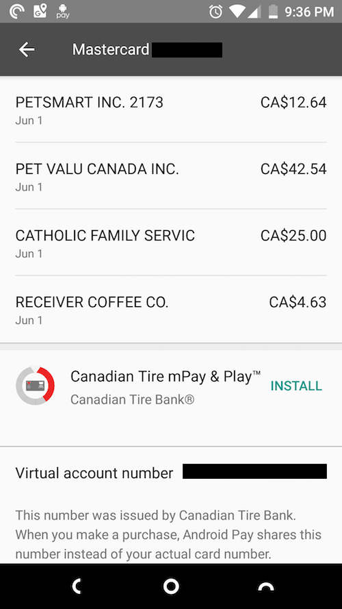 Android Pay Screen Shot 