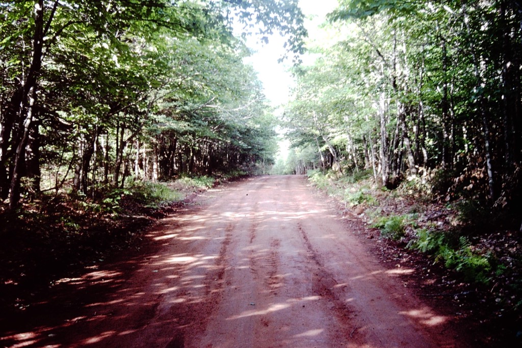 Photo of a clay road.