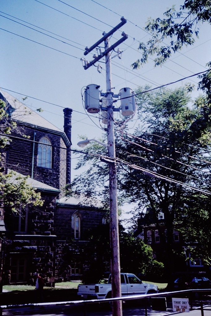 Telephone pole on Sydney Street in Charlottetown, 1994