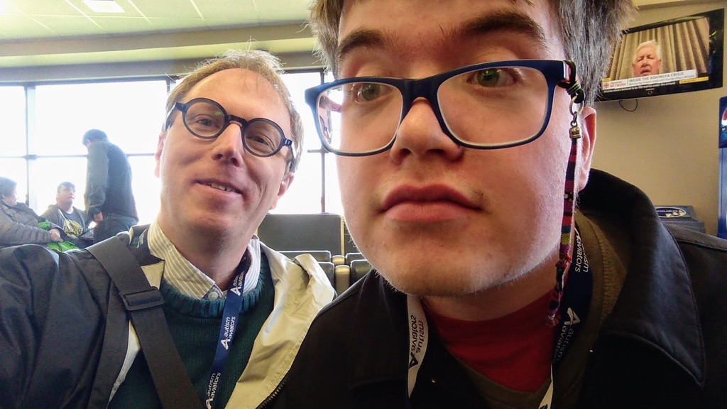 Peter and Oliver in YYG Departure Lounge