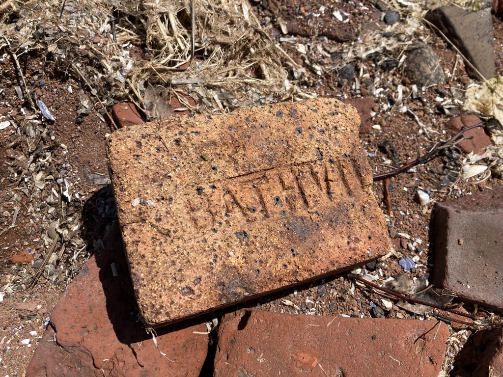 Birck inscribed "Bath" on the shore at Hillsborough Hospital