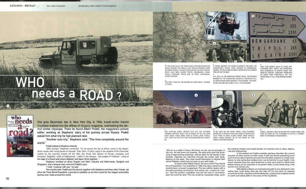 Article about Who Needs a Road? in Blue magazine, June 1999.