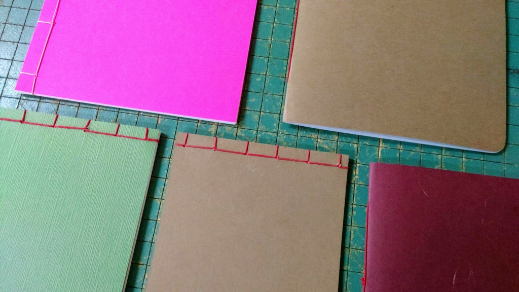 Photo of examples of late 2018 book binding experiments