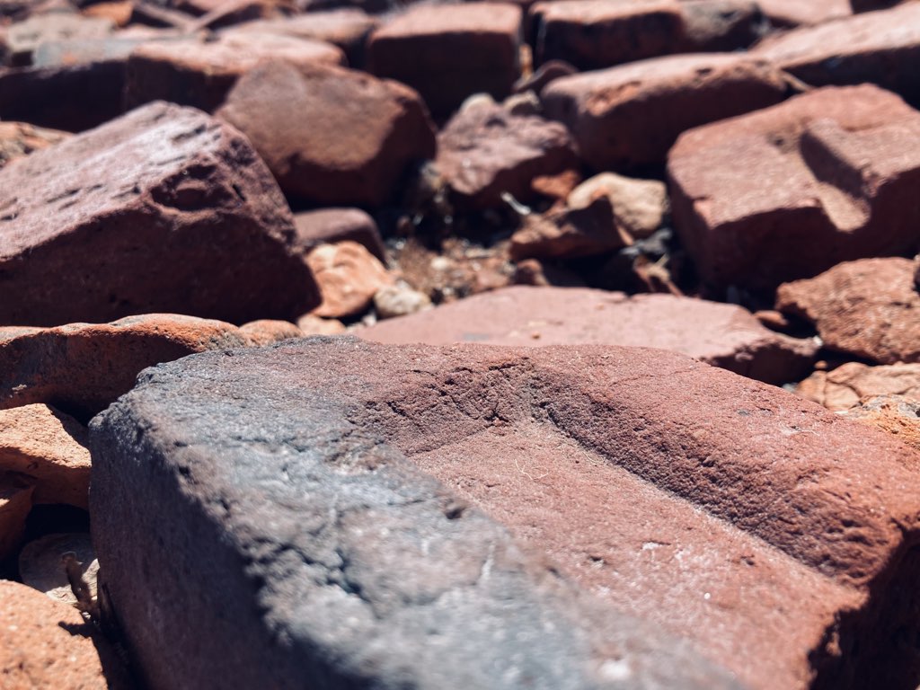 Bricks on the beach at Hillsborough Hospital.