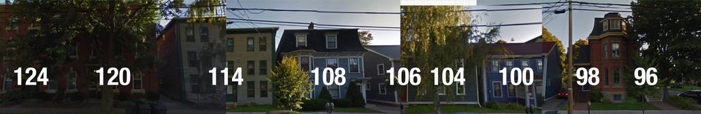 Rough panorama of Google Street View images of addresses in C1A 4R4