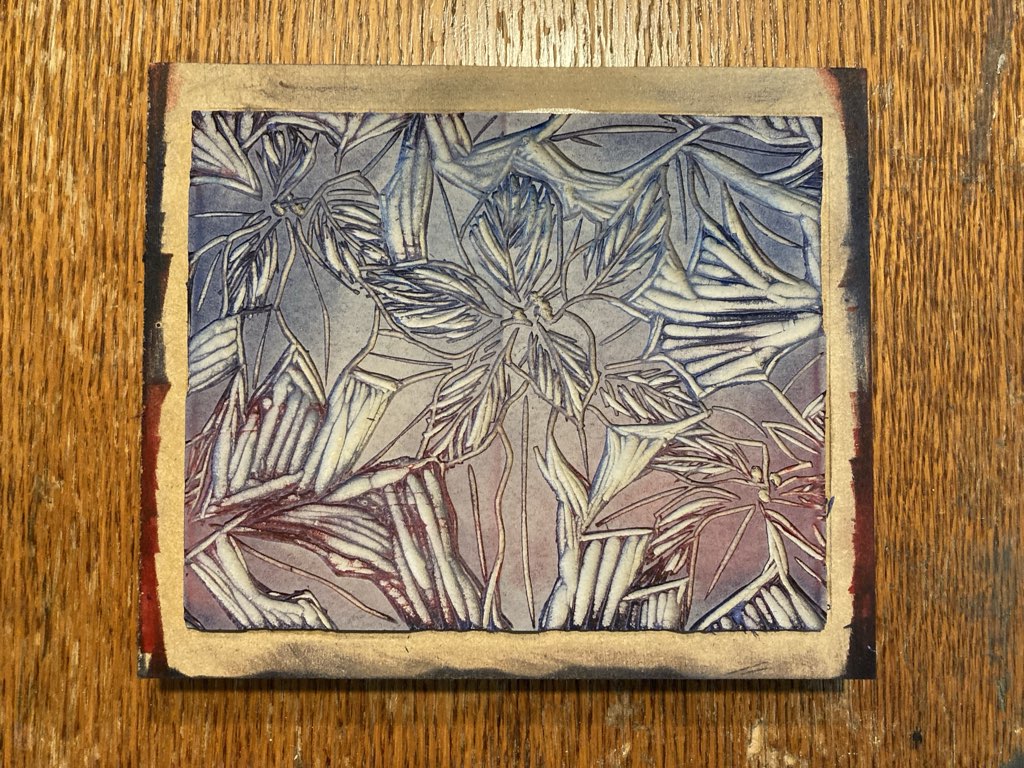 The carved lino block.