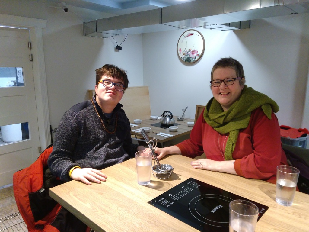 Catherine and Oliver at our table