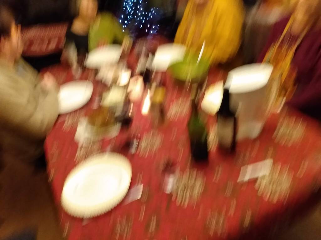 Christmas dinner 2019 (blurry photo of supper table).