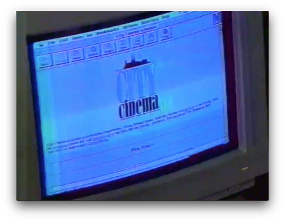 Screen shot of the City Cinema website from 1995.