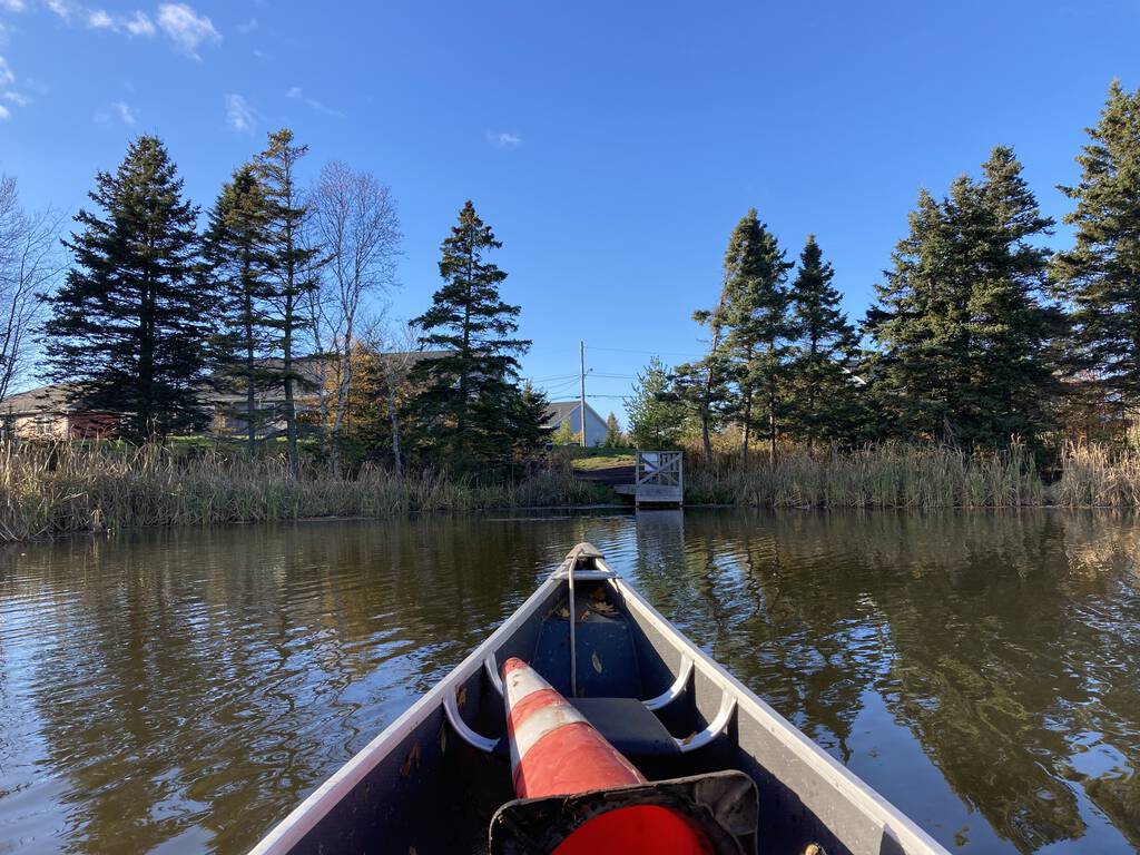 Island Coastal traffic cone inside my canoe.