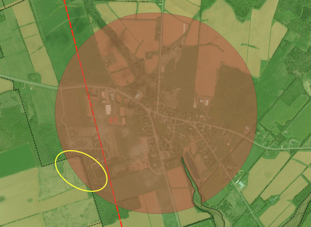 Map showing Crapaud and various GIS layers