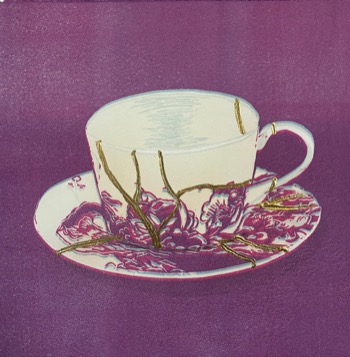 Magenta/Violet and Phthalo Blue plus Kintsugi