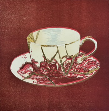 Red/Orange and Burnt Umber plus Kintsugi