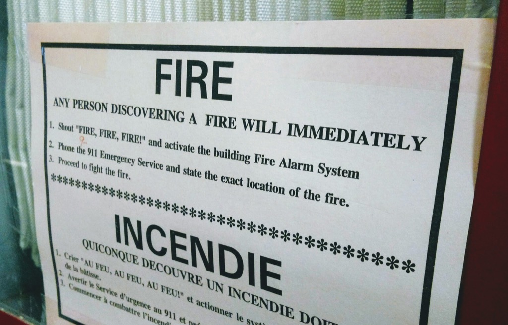 Fire sign from Queen Charlotte Armouries