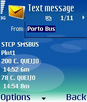 SMS Message for Porto Public Transit