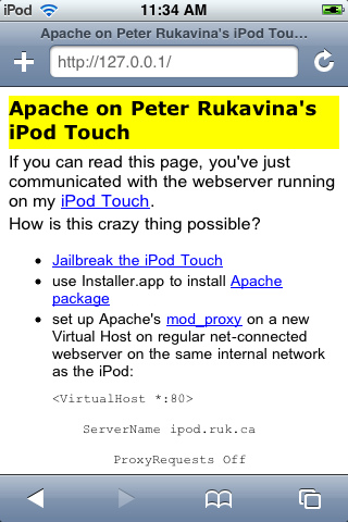 Apache on My iPod Touch