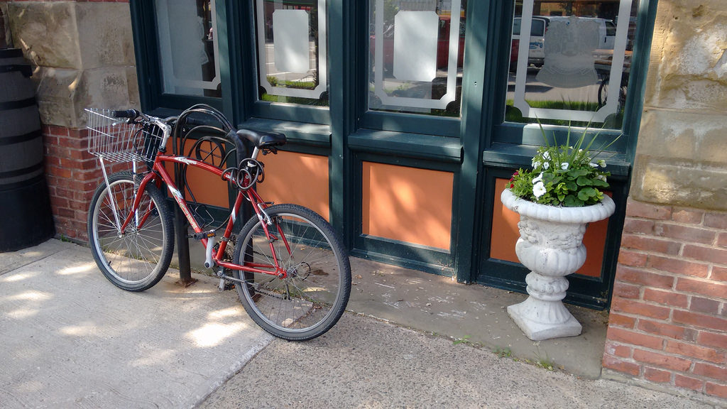 City Hall Bicycle Rack Not Blocked by Planter