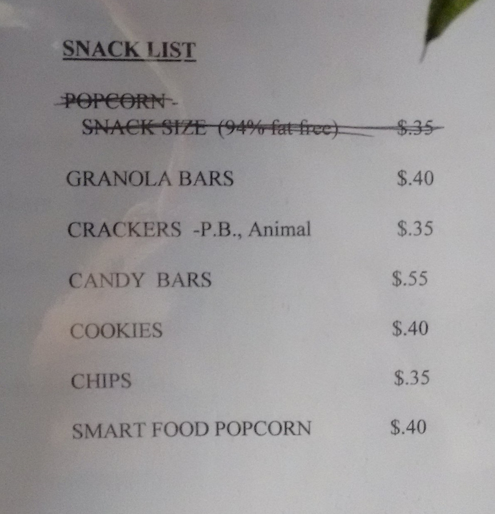 Yankee Publishing Office Snack Bar Prices