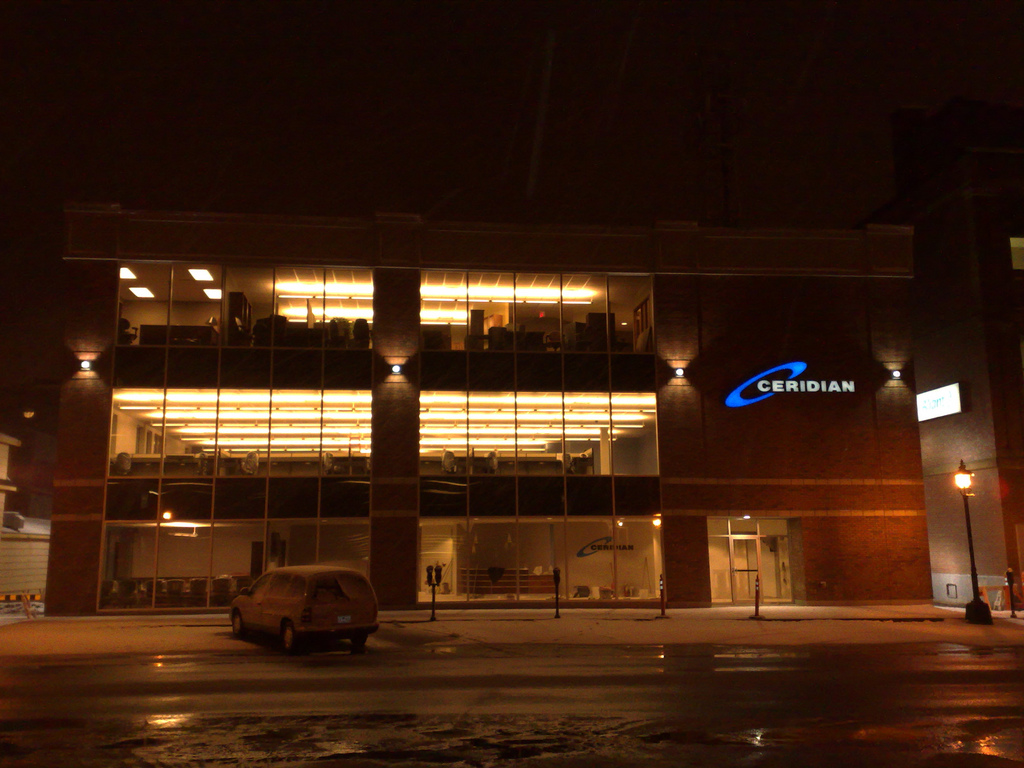 Ceridian Building at Night