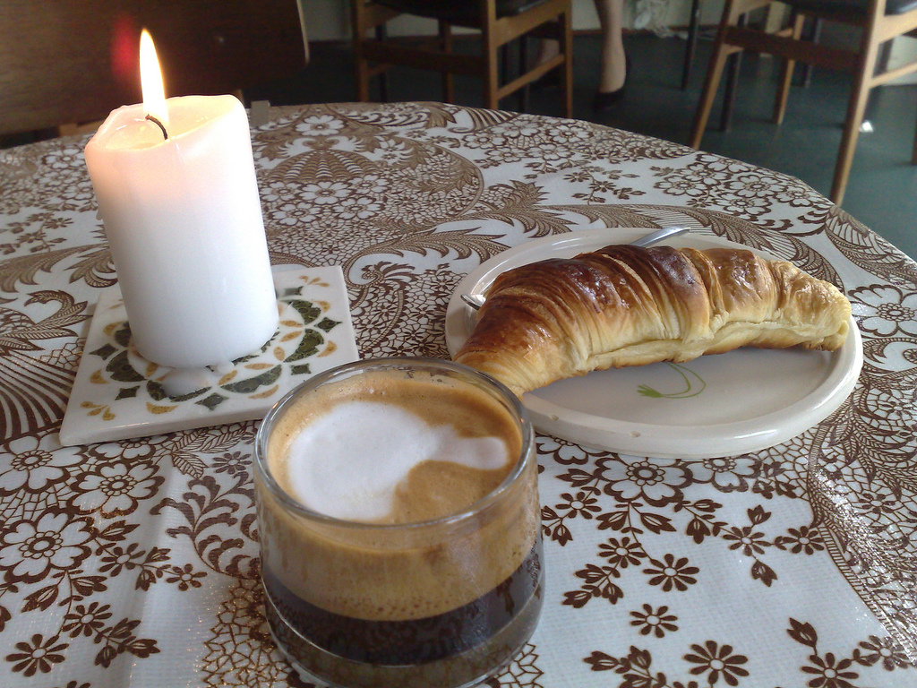 Coffee and Croissant at Riccos