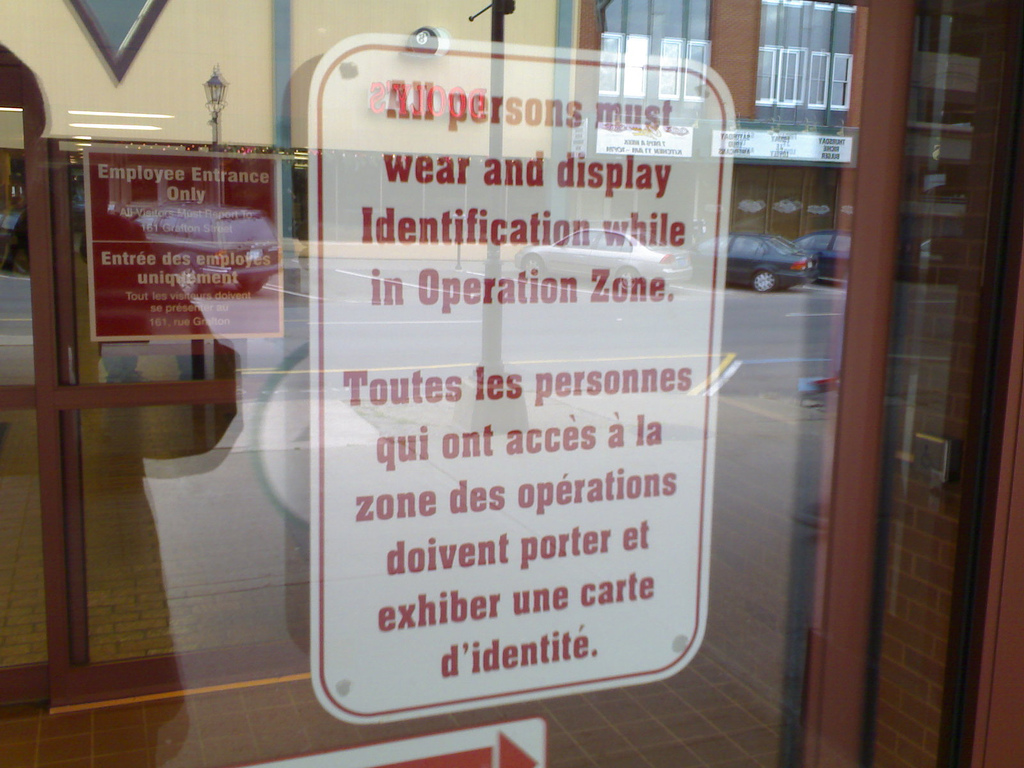 Sign on the Window of the DVA Building in Charlottetown