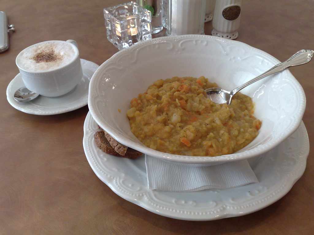 Cappuccino and Soup at Leonhard's