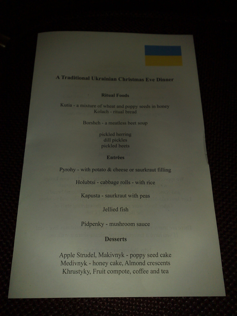 Christmas Eve Menu