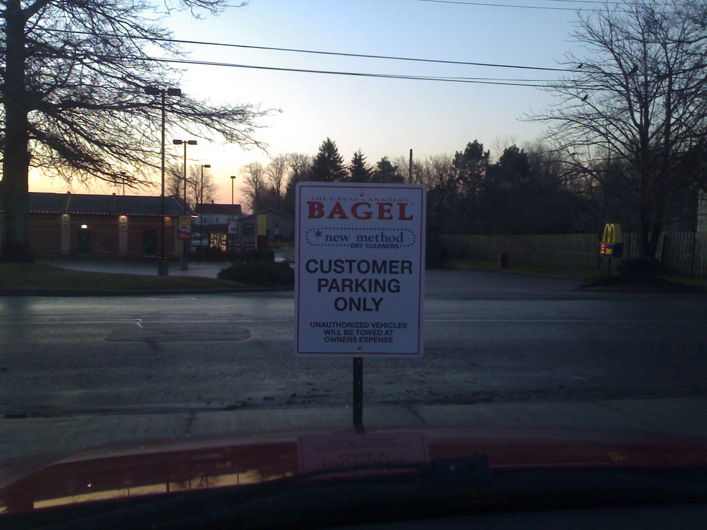 Bagel and Dry Cleaning Parking