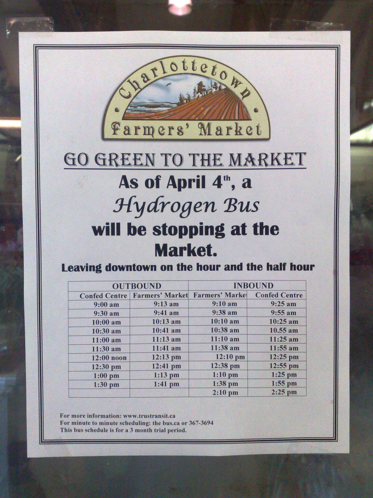 Farmer's Market Bus Schedule