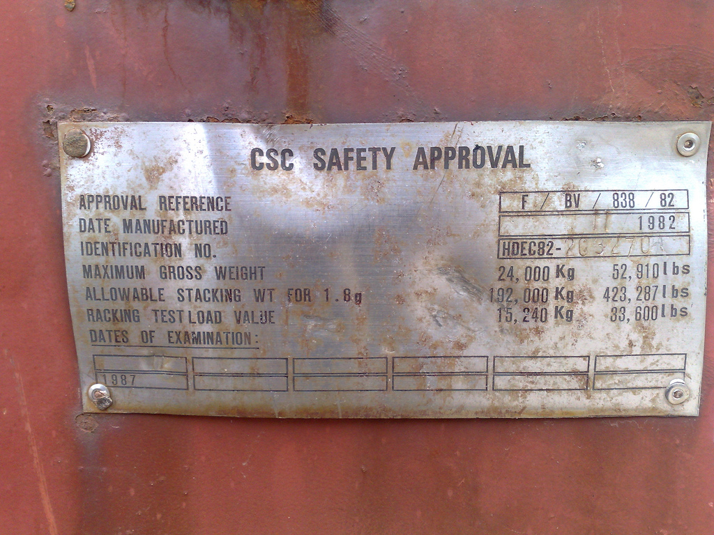 CSC Safety Approval Plate