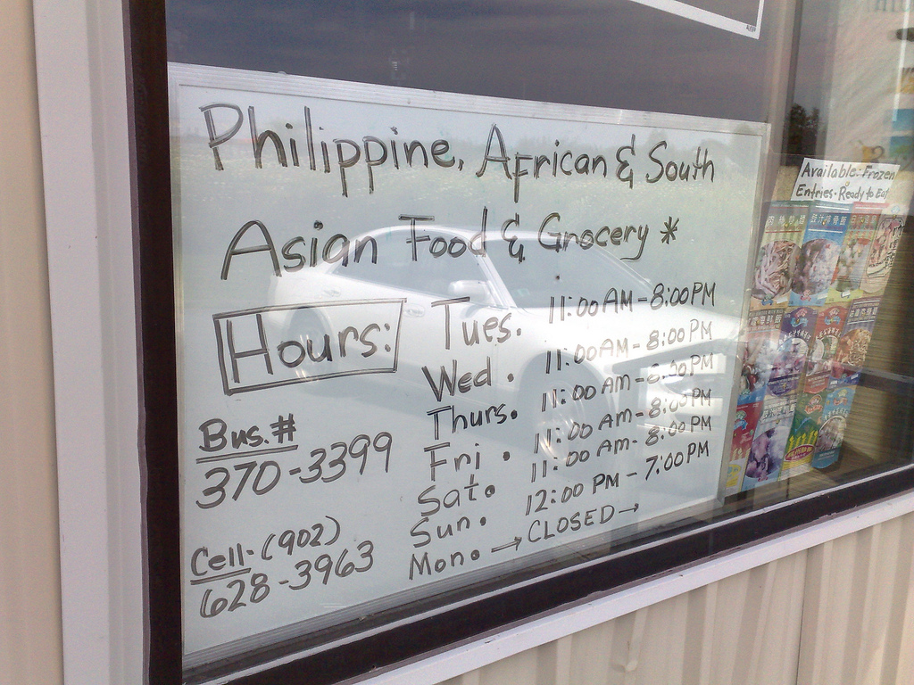 Philippine, African and South Asian Food Grocery Hours