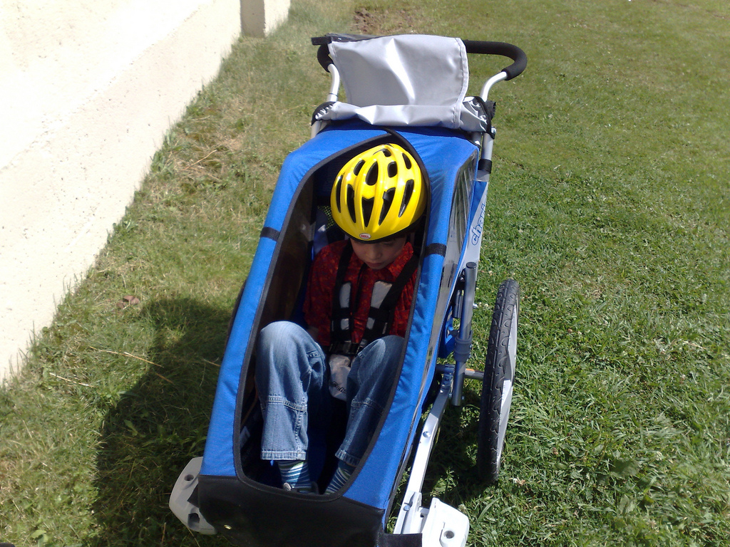 Oliver in Bike Trailer