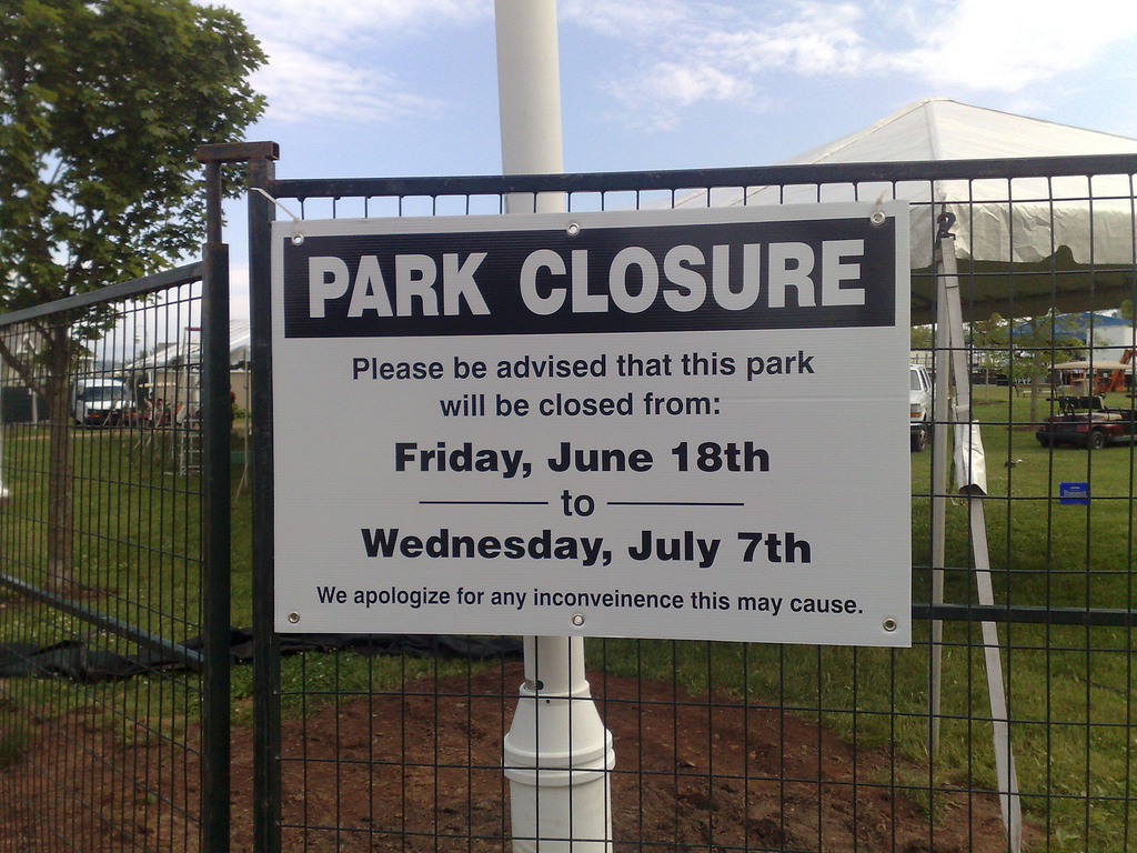 Confederation Land Park Closure