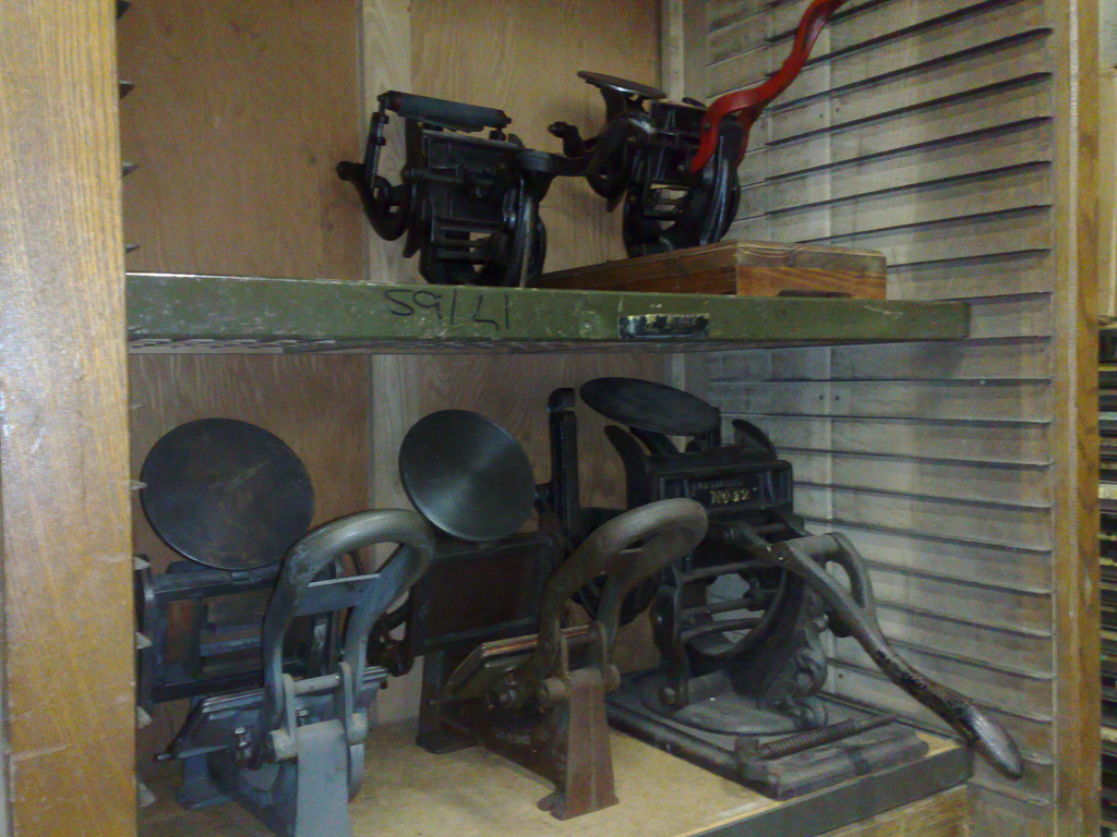 Shelves of Platen Presses